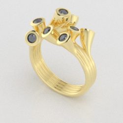 Verlovingsringen Geelgoud 14 karaat Diamant Blauw PR0001