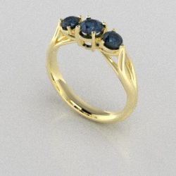 Verlovingsringen Geelgoud 14 karaat Diamant Blauw PR0002
