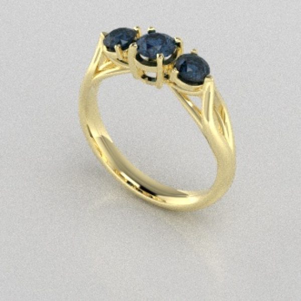 Verlovingsringen Geelgoud 14 karaat Diamant Blauw PR0002