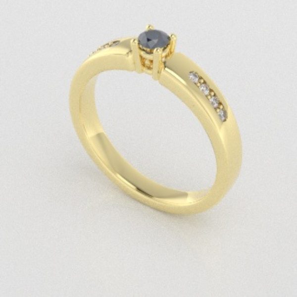Verlovingsringen Geelgoud 14 karaat Diamant Blauw PR0003