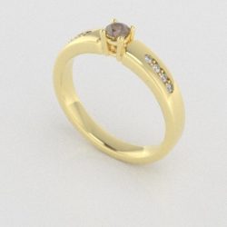 Verlovingsringen Geelgoud 14 karaat Diamant Bruin PR0003