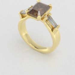 Verlovingsringen Geelgoud 14 karaat Diamant Bruin PR0005