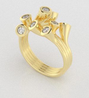 Verlovingsringen Geelgoud 14 karaat Diamant PR0001