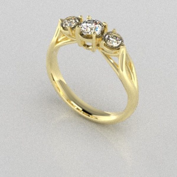 Verlovingsringen Geelgoud 14 karaat Diamant PR0002