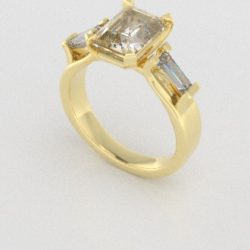 Verlovingsringen Geelgoud 14 karaat Diamant PR0005