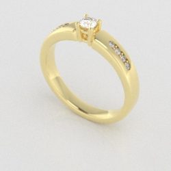 Verlovingsringen Geelgoud 14 karaat Moissanite Diamant PR0003