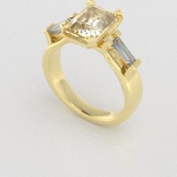 Verlovingsringen Geelgoud 14 karaat Moissanite Diamant PR0005