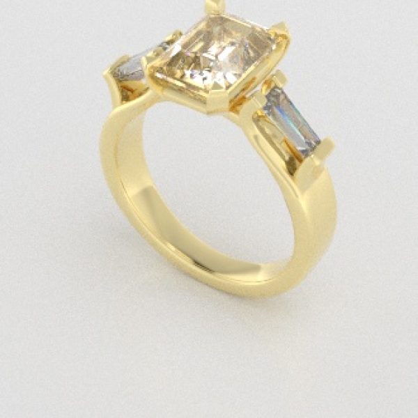 Verlovingsringen Geelgoud 14 karaat Moissanite Diamant PR0005