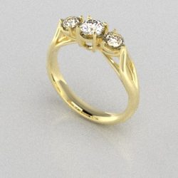 Verlovingsringen Geelgoud 14 karaat Moissanite PR0002
