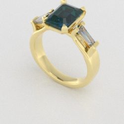 Verlovingsringen Geelgoud 14 karaat Topaas London Blauw Diamant PR0005