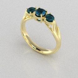Verlovingsringen Geelgoud 14 karaat Topaas London Blauw PR0002