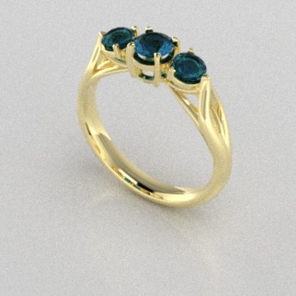 Verlovingsringen Geelgoud 14 karaat Topaas London Blauw PR0002