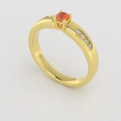 Verlovingsringen Geelgoud 18 Karaat Citrien Diamant PR0003