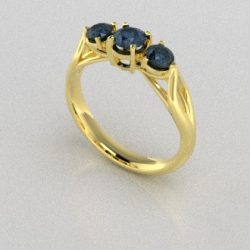 Verlovingsringen Geelgoud 18 Karaat Diamant Blauw PR0002