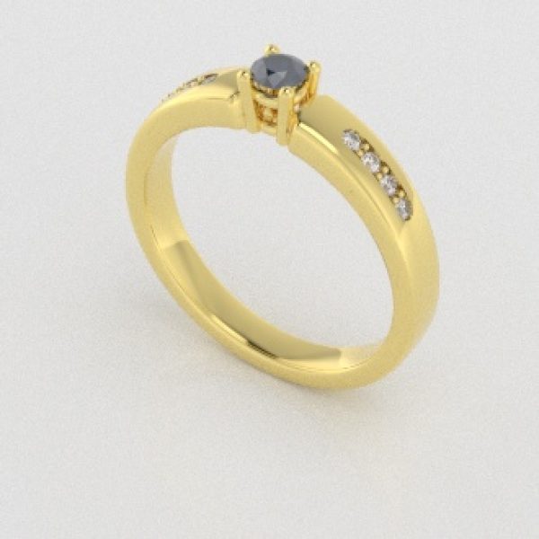 Verlovingsringen Geelgoud 18 Karaat Diamant Blauw PR0003