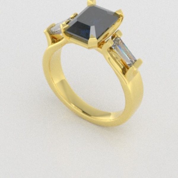 Verlovingsringen Geelgoud 18 Karaat Diamant Blauw PR0005