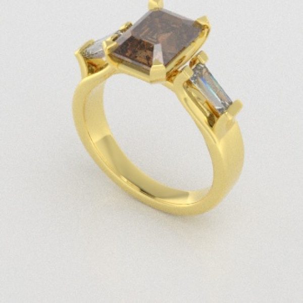 Verlovingsringen Geelgoud 18 Karaat Diamant Bruin PR0005