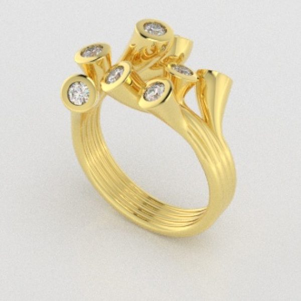 Verlovingsringen Geelgoud 18 Karaat Diamant PR0001