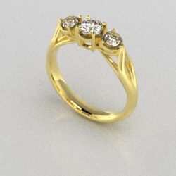 Verlovingsringen Geelgoud 18 Karaat Diamant PR0002