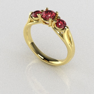 Verlovingsringen Geelgoud 18 Karaat Diamant Roze