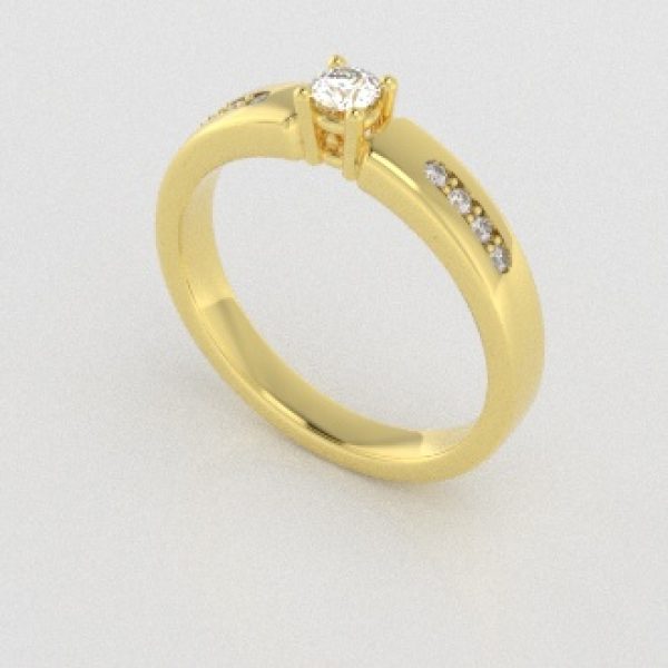 Verlovingsringen Geelgoud 18 Karaat Moissanite Diamant PR0003