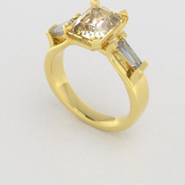 Verlovingsringen Geelgoud 18 Karaat Moissanite Diamant PR0005