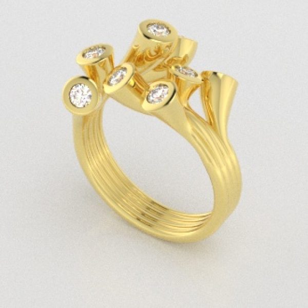 Verlovingsringen Geelgoud 18 Karaat Moissanite PR0001