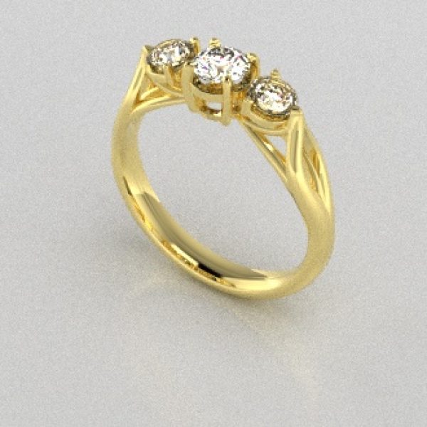 Verlovingsringen Geelgoud 18 Karaat Moissanite PR0002