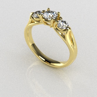 Verlovingsringen Geelgoud 18 Karaat Moissanite