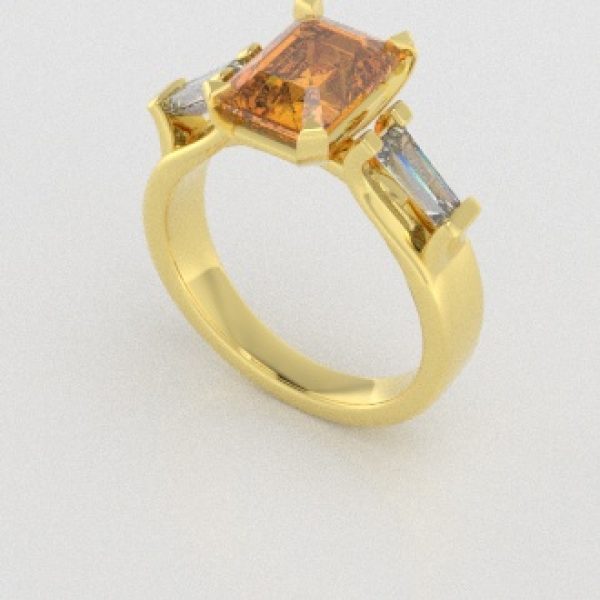 Verlovingsringen Geelgoud 18 Karaat Saffier Geel Diamant PR0005