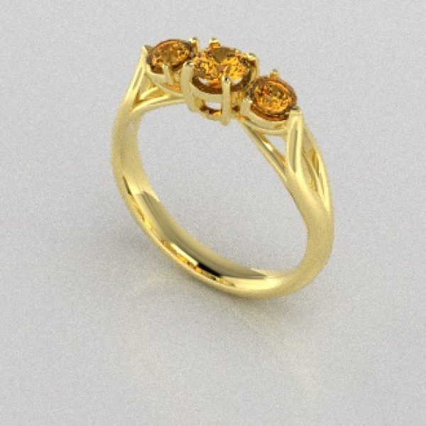 Verlovingsringen Geelgoud 18 Karaat Saffier Geel PR0002