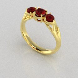 Verlovingsringen Geelgoud 18 Karaat Saffier Rood PR0002