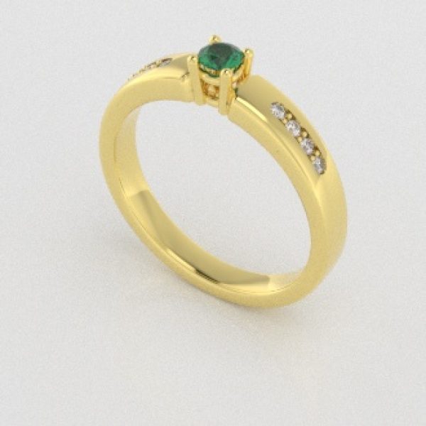 Verlovingsringen Geelgoud 18 Karaat Smaragd Diamant PR0003