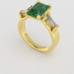 Verlovingsringen Geelgoud 18 Karaat Smaragd Diamant PR0005