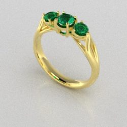 Verlovingsringen Geelgoud 18 Karaat Smaragd PR0002