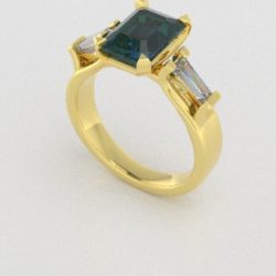 Verlovingsringen Geelgoud 18 Karaat Topaas London Blauw Diamant PR0005
