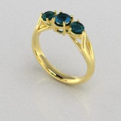 Verlovingsringen Geelgoud 18 Karaat Topaas London Blauw PR0002