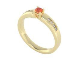 Verlovingsringen Geelgoud 9 karaat Citrien Diamant PR0003