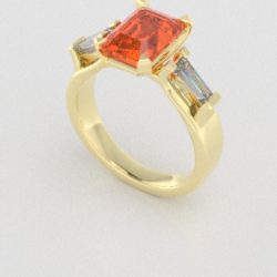 Verlovingsringen Geelgoud 9 karaat Citrien Diamant PR0005