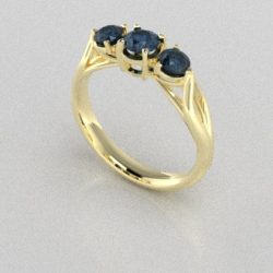 Verlovingsringen Geelgoud 9 karaat Diamant Blauw PR0002
