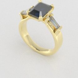 Verlovingsringen Geelgoud 9 karaat Diamant Blauw PR0005