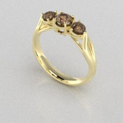 Verlovingsringen Geelgoud 9 karaat Diamant Bruin PR0002