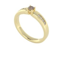Verlovingsringen Geelgoud 9 karaat Diamant Bruin PR0003