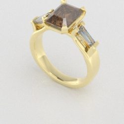 Verlovingsringen Geelgoud 9 karaat Diamant Bruin PR0005