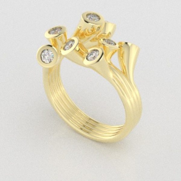 Verlovingsringen Geelgoud 9 karaat Diamant PR0001