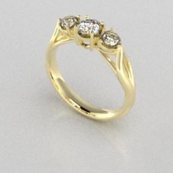 Verlovingsringen Geelgoud 9 karaat Diamant PR0002