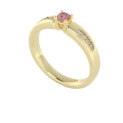 Verlovingsringen Geelgoud 9 karaat Diamant Roze PR0003