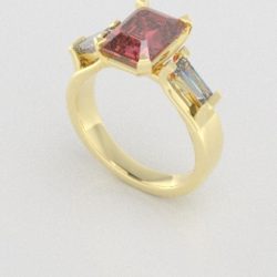Verlovingsringen Geelgoud 9 karaat Diamant Roze PR0005