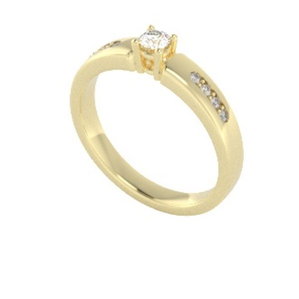 Verlovingsringen Geelgoud 9 karaat Moissanite Diamant PR0003