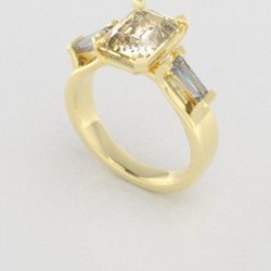 Verlovingsringen Geelgoud 9 karaat Moissanite Diamant PR0005